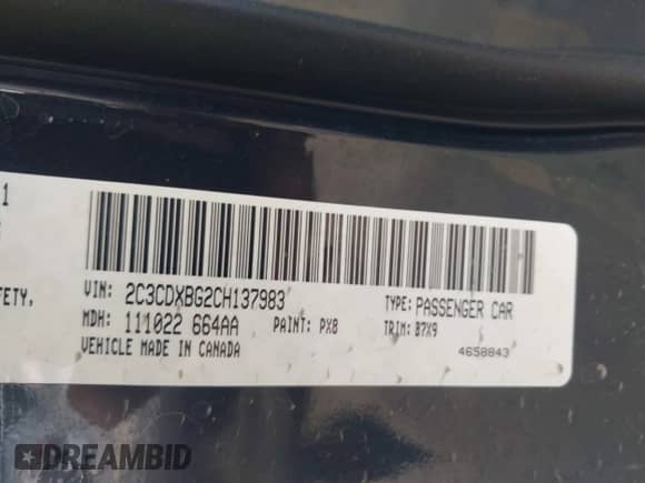 2012 Dodge Charger SE with VIN 2C3CDXBG2CH137983, listed as a IAAI auction lot 42769041 with 128,239 mi miles and . Bid and sale history available at DreamBid. Image 9.