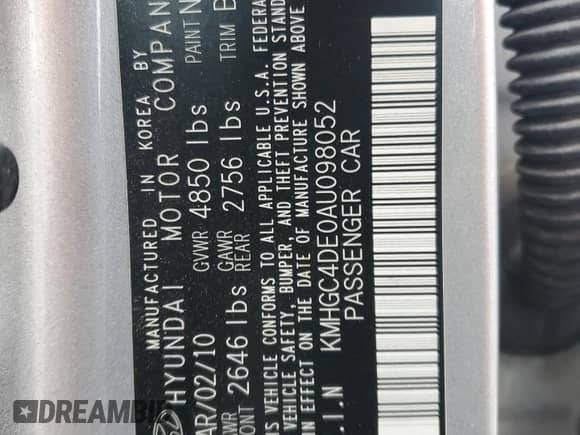2010 Hyundai Genesis с VIN KMHGC4DE0AU098052, выставлен на аукционе Copart как лот 70923395 с пробегом 188 218 миль миль и Чистый • Clean title. История ставок и продаж доступна на DreamBid. Изображение 12.