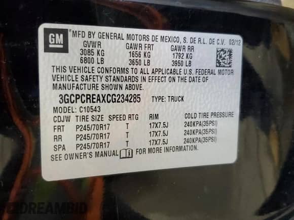 2012 Chevrolet Silverado 1500 LS z VIN 3GCPCREAXCG234285, wystawiony jako Copart lot #66761605 z przebiegiem 83 364 mil mil oraz Czysty tytuł • Clean title. Historia ofert i sprzedaży dostępna na DreamBid. Obrazek 12.