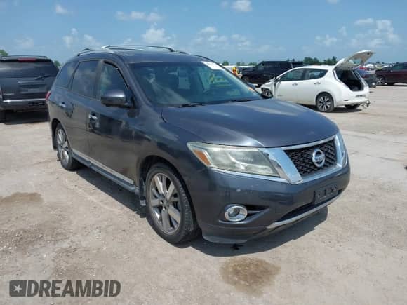 2014 Nissan Pathfinder SL z VIN 5N1AR2MN7EC607770, wystawiony jako IAAI lot #42557588 z przebiegiem 151 672 mil mil oraz . Historia ofert i sprzedaży dostępna na DreamBid. Obrazek 1.