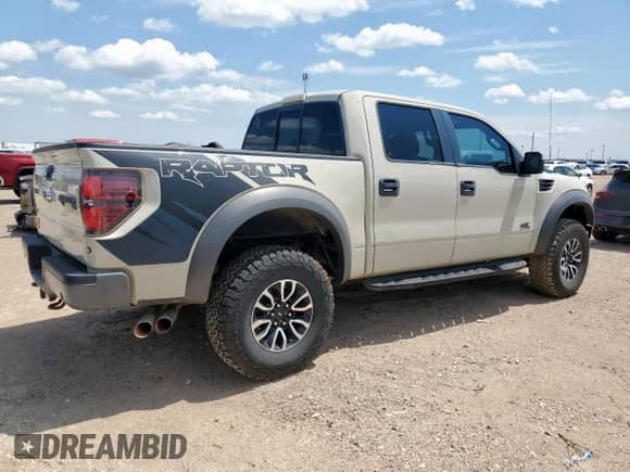 2013 Ford F-150 SVT Raptor with VIN 1FTFW1R68DFC71297, listed as a Copart auction lot 68194525 with 161,609 mi miles and Clean title. Bid and sale history available at DreamBid. Image 3.
