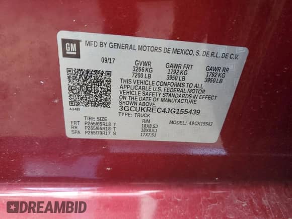 2018 Chevrolet Silverado 1500 LT z VIN 3GCUKREC4JG155439, wystawiony jako Copart lot #86126245 z przebiegiem 125 987 mil mil oraz Szkoda całkowita • Salvage title. Historia ofert i sprzedaży dostępna na DreamBid. Obrazek 12.