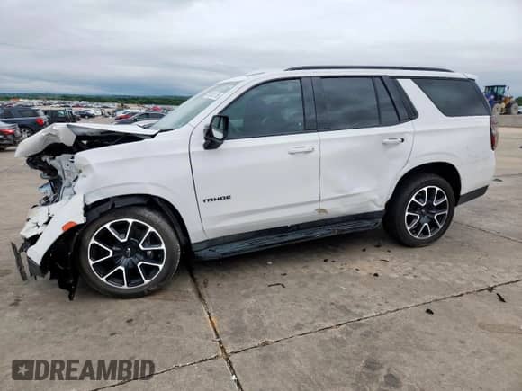 2023 Chevrolet Tahoe RST with VIN 1GNSCRKD3PR297668, listed as a Copart auction lot 60535755 with 39,747 mi miles and Salvage title. Bid and sale history available at DreamBid. Image 1.