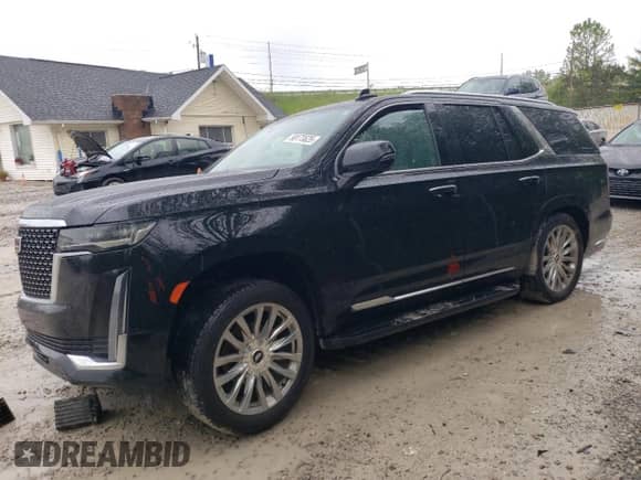 2021 Cadillac Escalade Premium Luxury with VIN 1GYS4BKL8MR446084, listed as a Copart auction lot 58173625 with 120,422 mi miles and Salvage title. Bid and sale history available at DreamBid. Image 1.