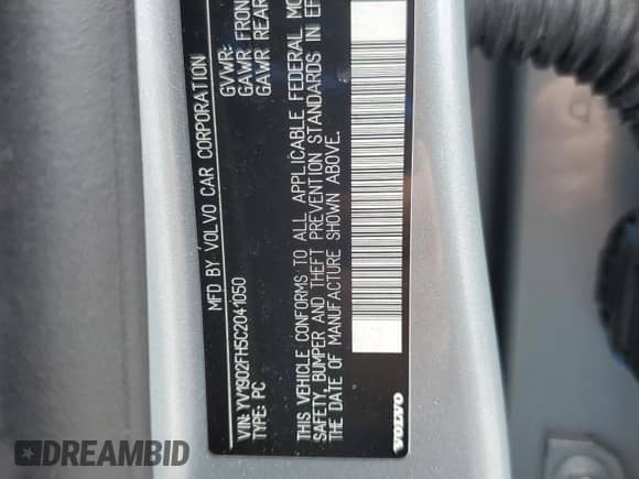 2012 Volvo S60 T6 с VIN YV1902FH5C2041050, выставлен на аукционе Copart как лот 65511865 с пробегом 129 206 миль миль и Чистый • Clean title. История ставок и продаж доступна на DreamBid. Изображение 12.
