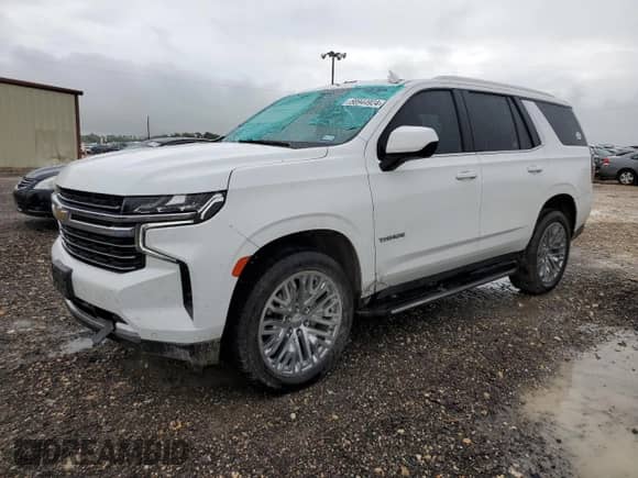 2023 Chevrolet Tahoe LT с VIN 1GNSKNKT3PR184810, выставлен на аукционе Copart как лот 58944924 с пробегом 27 958 миль миль и Списание • Salvage title. История ставок и продаж доступна на DreamBid. Изображение 1.
