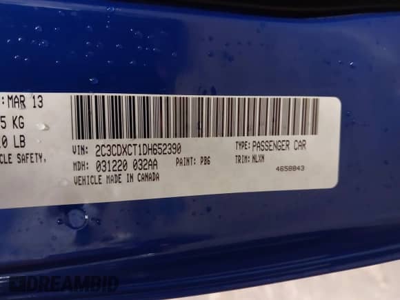 2013 Dodge Charger RT Max with VIN 2C3CDXCT1DH652390, listed as a IAAI auction lot 43246048 with 76,371 mi miles and . Bid and sale history available at DreamBid. Image 9.