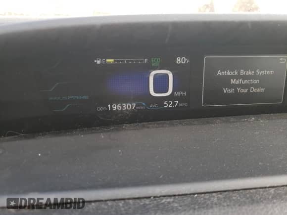 2018 Toyota Prius Plus with VIN JTDKARFP4J3091434, listed as a Copart auction lot 80555275 with 196,307 mi miles and Salvage title. Bid and sale history available at DreamBid. Image 9.