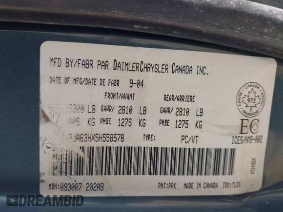 2005 Chrysler 300 C with VIN 2C3JA63HX5H558578, listed as a IAAI auction lot 43250229 with 123,150 mi miles and . Bid and sale history available at DreamBid. Image 9.