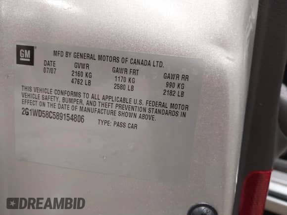 2008 Chevrolet Impala SS с VIN 2G1WD58C589154806, выставлен на аукционе IAAI как лот 42378799 с пробегом 138 911 миль миль и . История ставок и продаж доступна на DreamBid. Изображение 9.