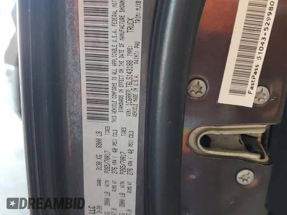 2020 Ram 1500 SLT с VIN 1C6RR7LT6LS143188, выставлен на аукционе Copart как лот 56003975 с пробегом 41 383 миль миль и Списание • Salvage title. История ставок и продаж доступна на DreamBid. Изображение 13.