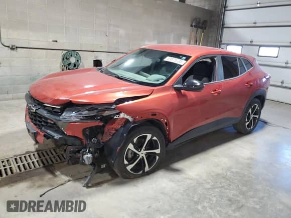 2024 Chevrolet Trax 1RS with VIN KL77LGE25RC122659, listed as a Copart auction lot 83875735 with 22,930 mi miles and Clean title. Bid and sale history available at DreamBid. Image 1.