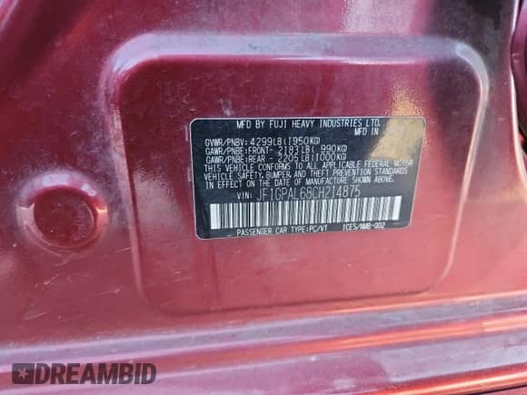 2012 Subaru Impreza Special Sports Premium с VIN JF1GPAL68CH214875, выставлен на аукционе Copart как лот 90429415 с пробегом 169 632 миль миль и Чистый • Clean title. История ставок и продаж доступна на DreamBid. Изображение 12.