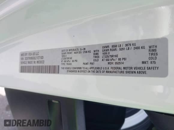 2020 Ram ProMaster Cargo с VIN 3C6TRVBG0LE127103, выставлен на аукционе IAAI как лот 42275236 с пробегом 75 655 миль миль и . История ставок и продаж доступна на DreamBid. Изображение 9.