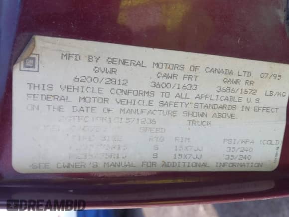 1995 GMC Sierra 1500 z VIN 2GTEC19K1S1571236, wystawiony jako IAAI lot #42096998 z przebiegiem 195 722 mil mil oraz . Historia ofert i sprzedaży dostępna na DreamBid. Obrazek 9.