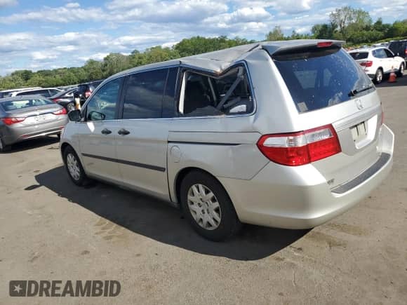 2005 Honda Odyssey LX with VIN 5FNRL38245B026843, listed as a Copart auction lot 70461505 with 187,080 mi miles and Salvage title. Bid and sale history available at DreamBid. Image 2.