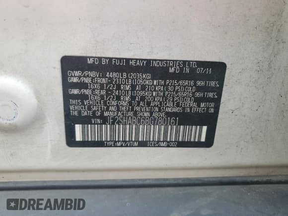 2011 Subaru Forester X z VIN JF2SHABC6BG780161, wystawiony jako Copart lot #65874135 z przebiegiem 208 717 mil mil oraz Szkoda całkowita • Salvage title. Historia ofert i sprzedaży dostępna na DreamBid. Obrazek 13.