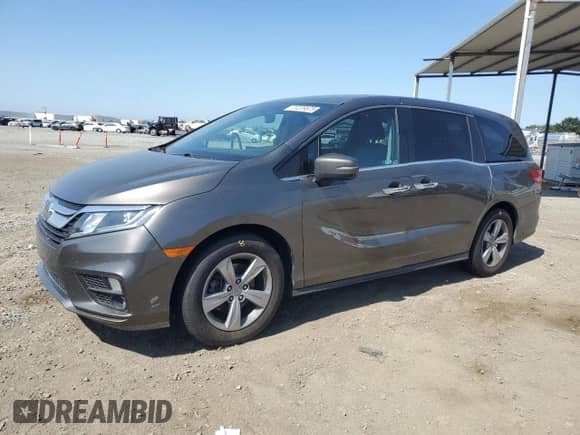 2020 Honda Odyssey EX-L with VIN 5FNRL6H74LB044382, listed as a Copart auction lot 71279575 with 53,709 mi miles and Salvage title. Bid and sale history available at DreamBid. Image 1.