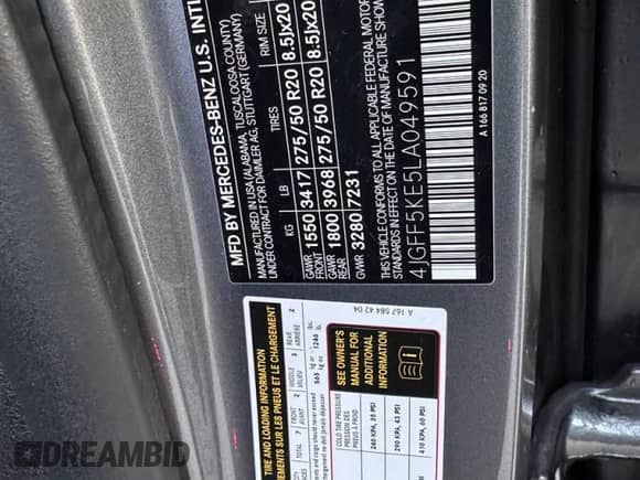 2020 Mercedes-Benz GLS 450 z VIN 4JGFF5KE5LA049591, wystawiony jako Copart lot #87124845 z przebiegiem 69 357 mil mil oraz Czysty tytuł • Clean title. Historia ofert i sprzedaży dostępna na DreamBid. Obrazek 10.