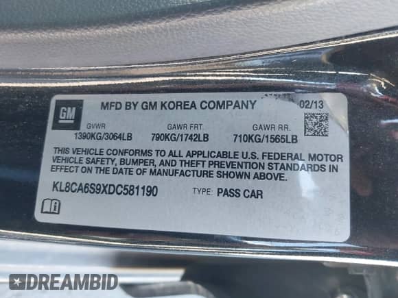 2013 Chevrolet Spark LS с VIN KL8CA6S9XDC581190, выставлен на аукционе IAAI как лот 43407392 с пробегом 177 354 миль миль и . История ставок и продаж доступна на DreamBid. Изображение 9.