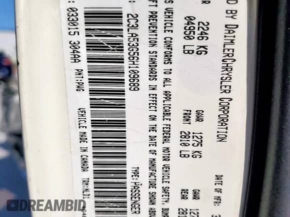 2006 Chrysler 300 Touring with VIN 2C3LA53G56H109689, listed as a Copart auction lot 80462545 with 204,029 mi miles and Salvage title. Bid and sale history available at DreamBid. Image 13.