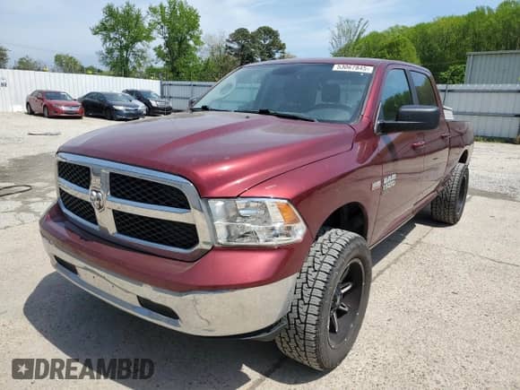 2021 Ram 1500 SLT with VIN 1C6RR7TT0MS516405, listed as a Copart auction lot 53067845 with 111,957 mi miles and Salvage title. Bid and sale history available at DreamBid. Image 1.