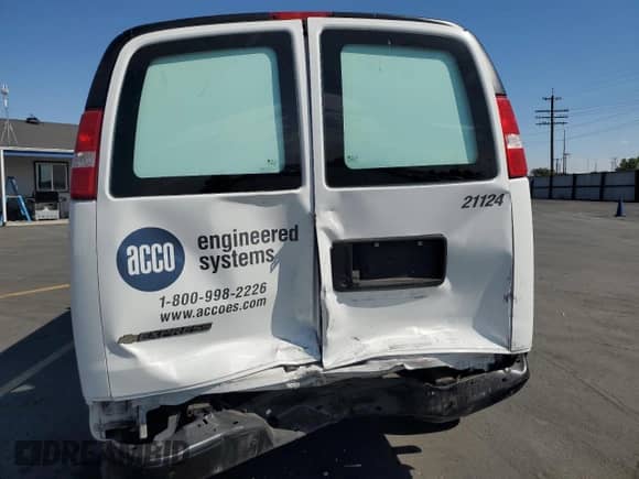 2021 Chevrolet Express Cargo with VIN 1GCWGAFP2M1249335, listed as a Copart auction lot 65965855 with 55,100 mi miles and Salvage title. Bid and sale history available at DreamBid. Image 6.