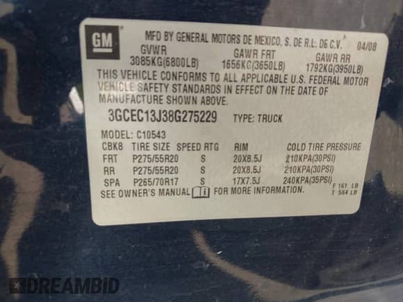 2008 Chevrolet Silverado 1500 1LT z VIN 3GCEC13J38G275229, wystawiony jako IAAI lot #43504759 z przebiegiem 214 322 mil mil oraz . Historia ofert i sprzedaży dostępna na DreamBid. Obrazek 9.