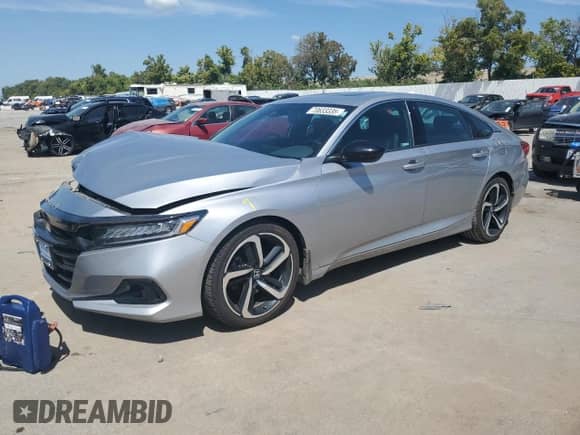 2021 Honda Accord Sport с VIN 1HGCV2F35MA028258, выставлен на аукционе Copart как лот 70633335 с пробегом 62 526 миль миль и Списание • Salvage title. История ставок и продаж доступна на DreamBid. Изображение 1.