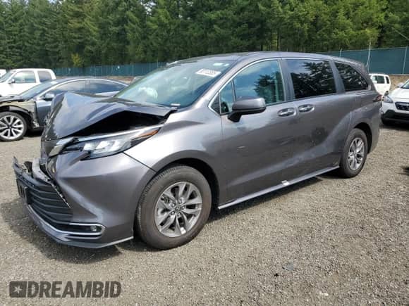 2023 Toyota Sienna XLE with VIN 5TDYRKEC0PS143383, listed as a Copart auction lot 80112385 with 65,727 mi miles and Salvage title. Bid and sale history available at DreamBid. Image 1.