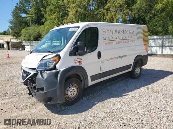 2021 Ram ProMaster Cargo z VIN 3C6LRVAG3ME558831, wystawiony jako Copart lot #68833904 z przebiegiem 56 941 mil mil oraz Szkoda całkowita • Salvage title. Historia ofert i sprzedaży dostępna na DreamBid. Obrazek 1.