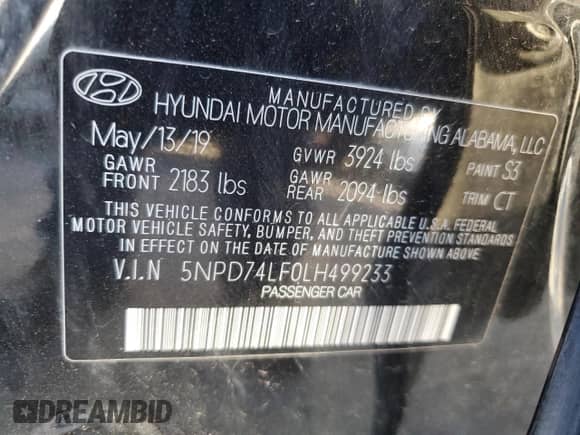 2020 Hyundai Elantra SE z VIN 5NPD74LF0LH499233, wystawiony jako Copart lot #80207785 z przebiegiem 80 776 mil mil oraz Szkoda całkowita • Salvage title. Historia ofert i sprzedaży dostępna na DreamBid. Obrazek 12.