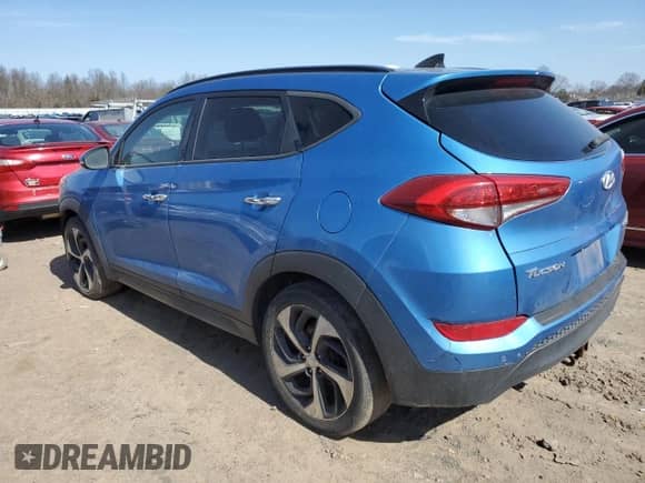 2016 Hyundai Tucson Limited with VIN KM8J3CA22GU076895, listed as a Copart auction lot 46138244 with 122,181 mi miles and Salvage title. Bid and sale history available at DreamBid. Image 2.
