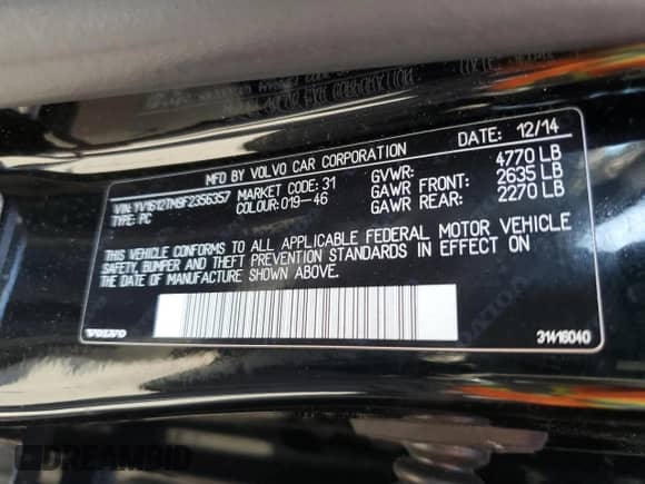 2015 Volvo S60 T5 Platinum с VIN YV1612TM9F2356357, выставлен на аукционе Copart как лот 74677214 с пробегом 110 395 миль миль и Чистый • Clean title. История ставок и продаж доступна на DreamBid. Изображение 12.