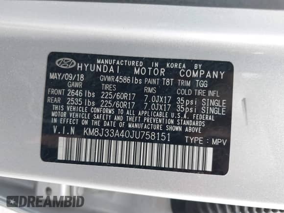 2018 Hyundai Tucson SEL с VIN KM8J33A40JU758151, выставлен на аукционе IAAI как лот 43412219 с пробегом 92 452 миль миль и . История ставок и продаж доступна на DreamBid. Изображение 9.
