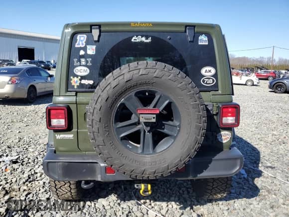 2023 Jeep Wrangler Sahara Altitude with VIN 1C4HJXEG5PW618713, listed as a Copart auction lot 48516485 with 22,293 mi miles and Salvage title. Bid and sale history available at DreamBid. Image 6.