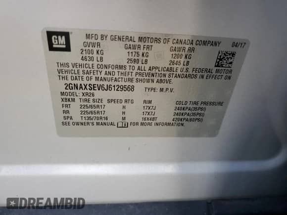 2018 Chevrolet Equinox LT with VIN 2GNAXSEV6J6129568, listed as a Copart auction lot 82178365 with Not provided miles and Salvage title. Bid and sale history available at DreamBid. Image 13.