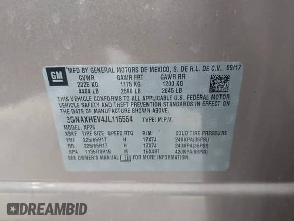 2018 Chevrolet Equinox LS с VIN 3GNAXHEV4JL115554, выставлен на аукционе IAAI как лот 43186268 с пробегом 60 262 миль миль и . История ставок и продаж доступна на DreamBid. Изображение 9.