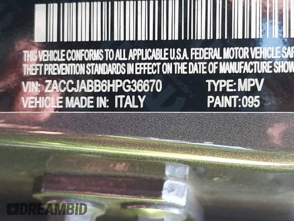 2017 Jeep Renegade Latitude с VIN ZACCJABB6HPG36670, выставлен на аукционе IAAI как лот 42474479 с пробегом 154 536 миль миль и . История ставок и продаж доступна на DreamBid. Изображение 9.