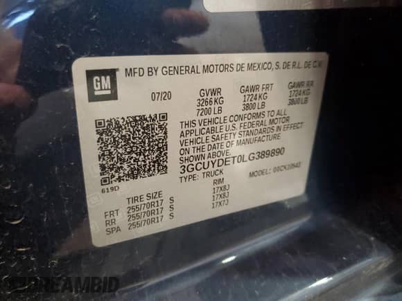 2020 Chevrolet Silverado 1500 LT с VIN 3GCUYDET0LG389890, выставлен на аукционе Copart как лот 55401615 с пробегом 21 673 миль миль и Списание • Salvage title. История ставок и продаж доступна на DreamBid. Изображение 12.