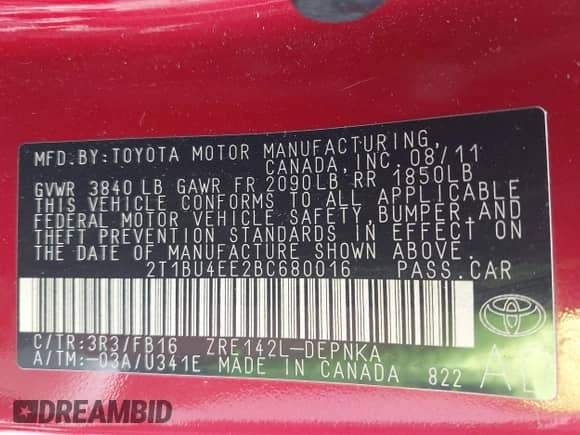 2011 Toyota Corolla S с VIN 2T1BU4EE2BC680016, выставлен на аукционе IAAI как лот 43032261 с пробегом 158 622 миль миль и . История ставок и продаж доступна на DreamBid. Изображение 9.