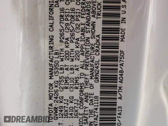 2010 Toyota Tacoma с VIN 5TEUU4EN7AZ741118, выставлен на аукционе Copart как лот 66289155 с пробегом 164 154 миль миль и Списание • Salvage title. История ставок и продаж доступна на DreamBid. Изображение 12.