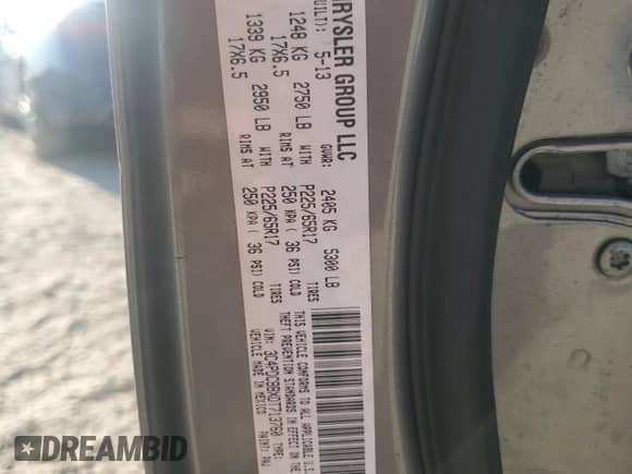 2013 Dodge Journey SXT z VIN 3C4PDCBBXDT713760, wystawiony jako Copart lot #71409145 z przebiegiem 114 942 mil mil oraz Szkoda całkowita • Salvage title. Historia ofert i sprzedaży dostępna na DreamBid. Obrazek 13.