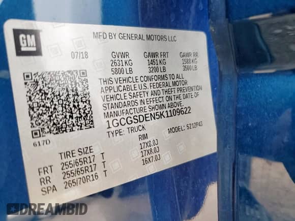 2019 Chevrolet Colorado 2WD Z71 с VIN 1GCGSDEN5K1109622, выставлен на аукционе Copart как лот 69428555 с пробегом 83 885 миль миль и Списание • Salvage title. История ставок и продаж доступна на DreamBid. Изображение 12.