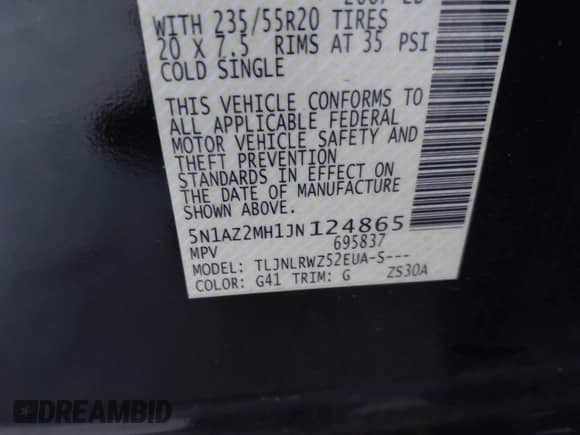 2018 Nissan Murano S z VIN 5N1AZ2MH1JN124865, wystawiony jako IAAI lot #42584076 z przebiegiem 103 114 mil mil oraz . Historia ofert i sprzedaży dostępna na DreamBid. Obrazek 9.