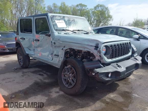 2024 Jeep Wrangler Willys с VIN 1C4PJXDG8RW250558, выставлен на аукционе IAAI как лот 41966152 с пробегом 4 083 миль миль и . История ставок и продаж доступна на DreamBid. Изображение 1.