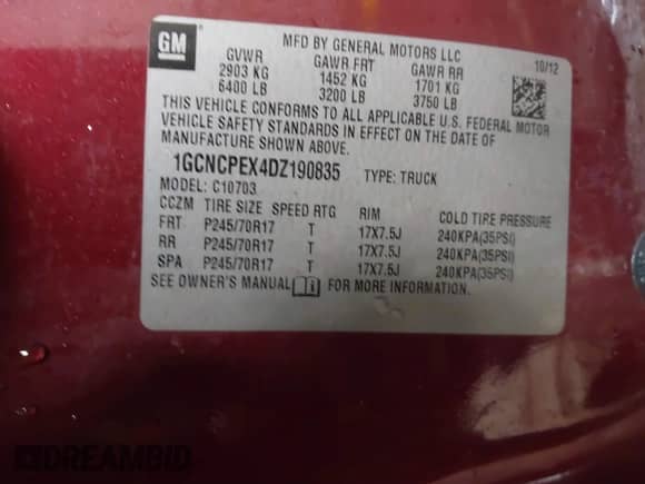 2013 Chevrolet Silverado 1500 Work Truck с VIN 1GCNCPEX4DZ190835, выставлен на аукционе IAAI как лот 41381518 с пробегом 130 583 миль миль и . История ставок и продаж доступна на DreamBid. Изображение 9.