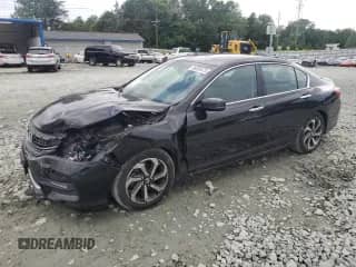 2017 Honda Accord EX-L with VIN 1HGCR3F80HA007779, listed as a Copart auction lot 56558475 with 121,336 mi miles and Salvage title. Bid and sale history available at DreamBid. Image 1.