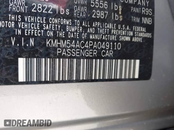 2023 Hyundai Ioniq 6 Limited с VIN KMHM54AC4PA049110, выставлен на аукционе IAAI как лот 42827535 с пробегом 9 123 миль миль и . История ставок и продаж доступна на DreamBid. Изображение 9.