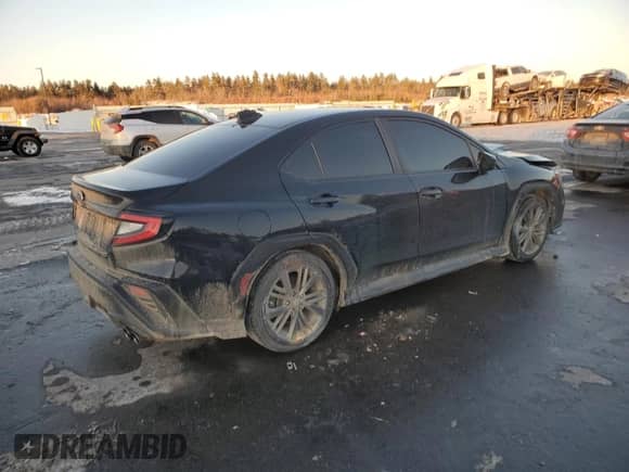 2023 Subaru WRX with VIN JF1VBAA65P9823639, listed as a Copart auction lot 41861455 with 21,990 mi miles and Salvage title. Bid and sale history available at DreamBid. Image 3.